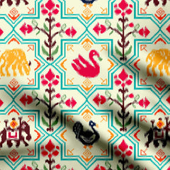 ikat style patola pattern Print Fabric