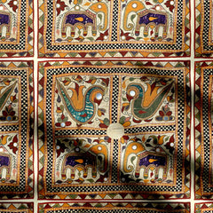 mughal elephant pattern Print Fabric