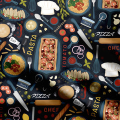 dinner time chef Print Fabric