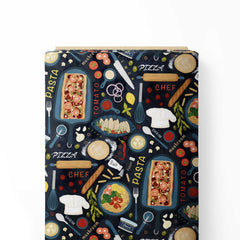 dinner time chef Print Fabric