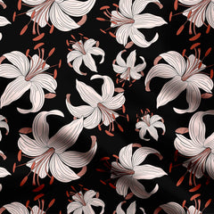 Lily in black Print Fabric