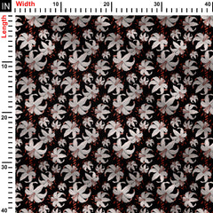 Lily in black Print Fabric