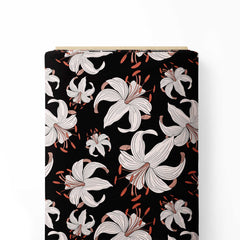 Lily in black Print Fabric