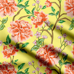 Chinoiserie floral Print Fabric