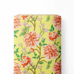 Chinoiserie floral Print Fabric