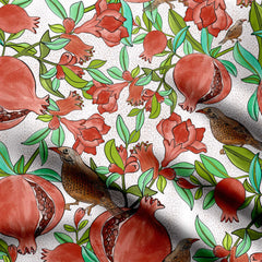 Pomegranate floral print design Print Fabric