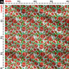 Pomegranate floral print design Print Fabric