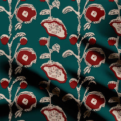 Bagru Bantu Flower Print Fabric