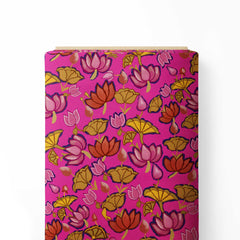 lotus flower with pink background Print Fabric