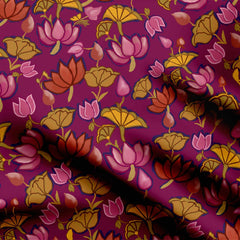 pink lotus with background Print Fabric