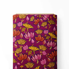 pink lotus with background Print Fabric