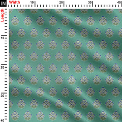 Sanganeri block print sea green Indigo Print Fabric