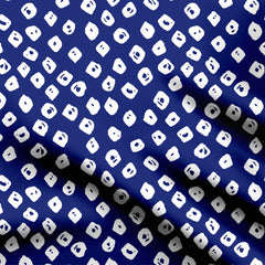 Blue Dot of Bandhani Print Fabric