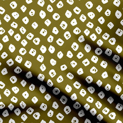 Green Dot of Bandhani Print Fabric