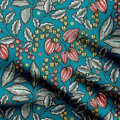 Tropical Kadam Leaves Print Fabric