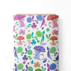 Mushroom Floral Print Fabric