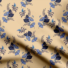 Berry Violet Vines Print Fabric