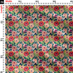 water rose pattern Print Fabric