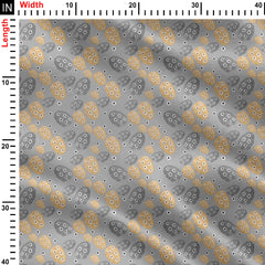 Pebbles with dotted pattern in blue grey Print Fabric