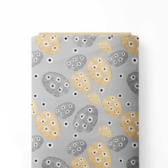 Pebbles with dotted pattern in blue grey Print Fabric