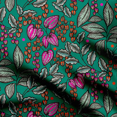 Tropical Kadam Leaves Print Fabric