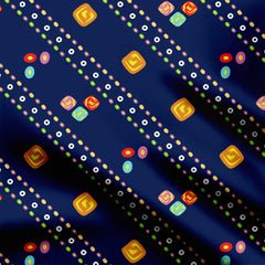 Blue Bota Bandhani Print Fabric