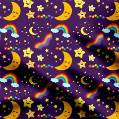 Moon Rainbow Print Fabric