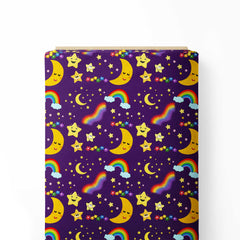 Moon Rainbow Print Fabric