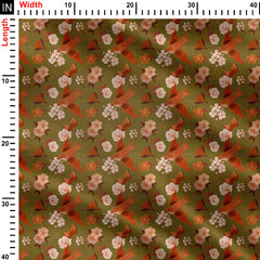 Magic Garden Birds 03 Print Fabric