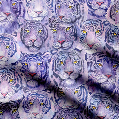 Purple Tigers Print Fabric