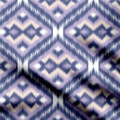 Blue and White Ikat Print Fabric