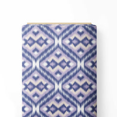 Blue and White Ikat Print Fabric