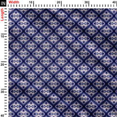 Blue Ikat Print Fabric