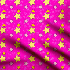 Star Pink Print Fabric