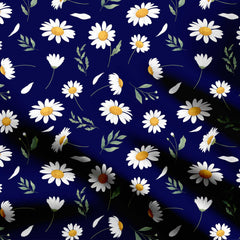 Navy Floral 1 Print Fabric