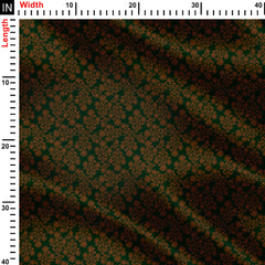 Green With Gold Motif Print Fabric