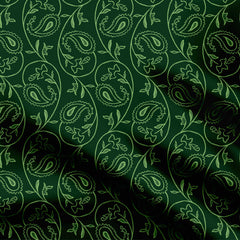 Green Paisley Print Fabric