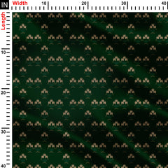 Green Triangle Floral Print Fabric