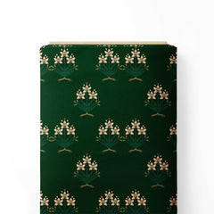 Green Triangle Floral Print Fabric