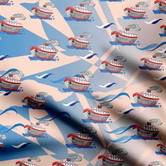 Ship ahoy Print Fabric