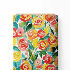 hand drawing rose allover Print Fabric