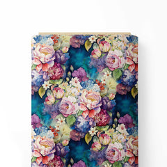 natural botanical flowers with deep texture Print Fabric