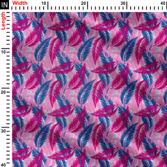 Pink And Blue Tropical Print Fabric