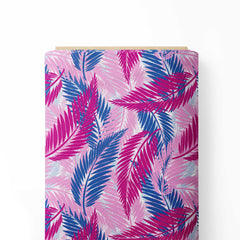 Pink And Blue Tropical Print Fabric