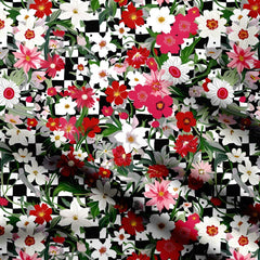 Blossom Checks Print Fabric