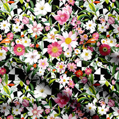 Blossom Checks 2 Print Fabric