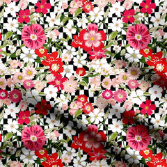 Blossom Checked Print Fabric