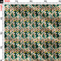 Blossom Green Check Print Fabric