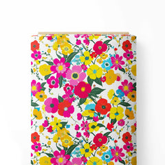 Vibrant Blooms Print Fabric