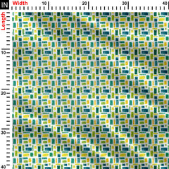 Green Blocks Print Fabric